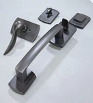 Emtek Ridgemont Single Cylinder Keyed Entry Rustic Modern Bronze Handleset. Fixed Price $276.00.