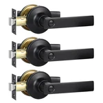 Razcc Privacy Door Handles 3 Pack Matte Black Lever Bed Bath Locksets. Fixed Price $48.49.
