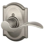 Schlage Right Hand Accent Door Lever W Camelot Trim Satin Nickel F170 619 Rh. Fixed Price $11.95.