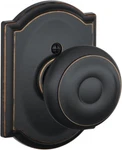 Georgian Aged Bronze Dummy Door Knob With Camelot Trim Schlage Universal. Fixed Price $13.99.