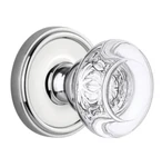 Grandeur Georgetown Rosette, Bordeaux Crystal Knob In Bright Chrome Double Dummy. Fixed Price $59.50.