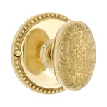 Large Round Beaded Dummy Set In Polished Brass - 5 Door Knob Choices. Fixed Price $149.64.