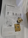 = Grandeur Rosette Short Plate Knob Polished Gold Finish Brass Material. Fixed Price $26.99.