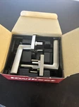 Kwikset 91540-023 Lisbon Door Handle Modern Contemporary Slim Square Nickle. Fixed Price $19.99.