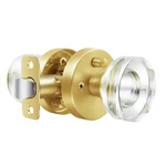 Naubea Glass Door Knobs Gold Interior Satin Brass Privacy. Fixed Price $65.87.