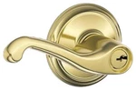 Schlage F80-FLA-RH Brass Flair Right Handed Storeroom Keyed Entry Door Lever Set. Fixed Price $91.03.