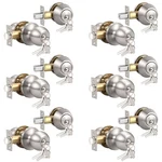 Knobonly Entry Door Knobs And Double Cylinder Deadbolt, Keyed Satin Nickel. Fixed Price $143.69.