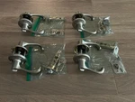 Lot Of 4 Kwikset Dorian Satin Nickel Privacy Locking Bed Bath Door Lever Handle. Fixed Price $49.95.
