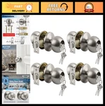 4 Pack Keyed Different Door Knobs With Lock & - Satin Nickel Entry Hardware. Fixed Price $69.99.