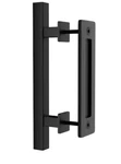 Winsoon 12 In. Black Powder Coated Finish Pull & Flush Barn Door Handle Set. Fixed Price $29.99.