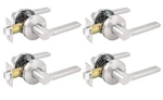 Set Of 4 Probrico Modern Stain Nickel Keyless Door Levers Interior Handles New!. Fixed Price $44.99.