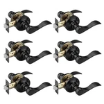 Ncl 6 Pack Black Door Handle Interior, Wave Lever Knob For Hall. Fixed Price $71.76.