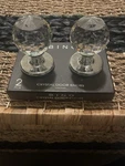 Bino Door Knob Set - Functional Faceted Crystals Chrome Bases. Fixed Price $32.00.