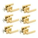 Pack Gold Door Knobs Interior Brass Handles Satin Privacy Lever 6. Fixed Price $174.25.