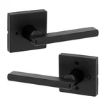 Kwikset Halifax Square Matte Black Privacy Bed/bath Door Handle With Lock. Fixed Price $16.00.