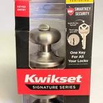 Kwikset Juno Keyed Entry Knob Door Smartkey Security Satin Nickel 97402-736. Fixed Price $16.80.