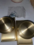 Emtek 8121NWUS4 Norwich Passage Knob Set, Satin Brass With Rectangular Rose. Fixed Price $118.99.