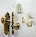 Emtek 8203 Victoria Plate Privacy Knob Set US3 Polished Brass Locksmith. Fixed Price $249.88.