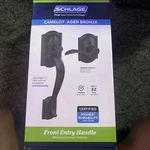 Schlage Camelot Entry Door Handle With Lever Satin Nickel Front Knob. Fixed Price $200.00.
