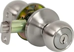 Pro-grade Round Ball Keyed Entry Door Knob Lock, Satin Nickel. Fixed Price $15.00.