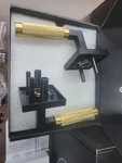 Explore Hardware Geneva Single Dummy Door Handle, Matte Black & Gold, Open Box. Fixed Price $39.00.