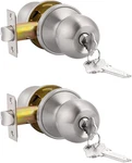 (2 Keyed Alike Door Knobs Combo Pack, Brushed Nickel Ball Entry. Fixed Price $31.39.