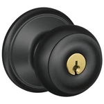 Schlage Georgian Series F51AGEO622 Entry Knob, Handle, Matte Black, Metal,. Fixed Price $68.09.