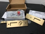 Emtek 2155US4 Satin Brass Privacy Pocket Door Lock, 7-1/4" Rectangular. Fixed Price $175.99.