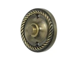 Round Door Bell Button Plate With Rope Pattern Solid Brass By Deltana. Fixed Price $36.89.