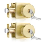 Brushed Gold Entry Door Knob Set With Lock & Key Heavy-duty Zinc Alloy, 2 Pack. Fixed Price $125.99.