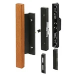 Prime Line Sliding Patio Door Handle Black Metal With Wood Finish. Fixed Price $125.30.