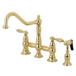Kingston Brass KS3272ALBS Restoration Bridge Kitchen Faucet Polished. Fixed Price $308.74.