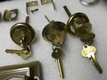 Triple Lockset Doorknobs Dead Bolts Keys Tumblers Cylinders. Fixed Price $12.65.