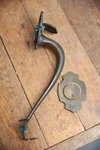 Vintage Door Push Pull Handle Yale Lock Backplate Antique Hardware Gat Fence. Fixed Price $79.99.