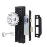 Upgraded Mortise Lock Set For Interior Door, Matte Black Vintage Style Crysta.... Fixed Price $52.03.