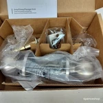 Amazon Basics Exterior Door Knob With Lock, Coastal, Satin Nickel. Fixed Price $14.00.