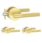 3 Pack Brushed Gold Passage Door Handles,heavy Duty Non-locking Lever.... Fixed Price $33.29.