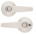 Kwikset Safelock Winston Lever Round Rose Push Button Privacy Satin Nickel. Fixed Price $10.00.