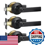 Razcc Privacy Door Handles, 3 Pack Matte Black Lever, Bed Bath. Fixed Price $53.84.