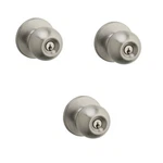 Kwikset SK5000RG-15V1 Regina Single Cylinder Keyed Door Knob Satin Nickel 3PK. Fixed Price $19.06.
