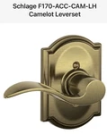 Schlage F170-ACC-CAM-LH Accent Left Handed Non-turning One-sided. Fixed Price $10.00.