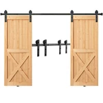 Vevor 8FT Sliding Barn Hardware Closet Track Kit For Double Doors Hanger. Fixed Price $64.99.