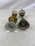 Antique Glass Door Knob Set Lot 2 W/ Spindles Early 1900S From 1918 Home. Fixed Price $49.99.