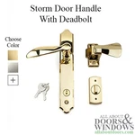 Ideal Deluxe Storm Door Lever Handle Set With Deadbolt - Surface Mount. Fixed Price $116.17.