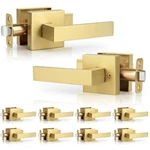 Gaurqiah Gold Passage Door Handles Without Lock Key 10 Pack Brushed. Fixed Price $68.35.