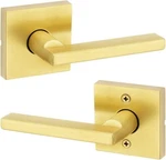 Kwikset Halifax Interior Hall & Closet Handle W/ Microban, Satin Brass 97200-923. Fixed Price $28.04.