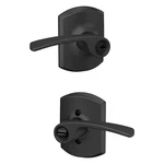 Schlage Merano Privacy Door Lever Greenwich Trim Matte Black #F40 622 Grw. Fixed Price $49.99.