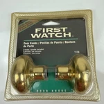 First Watch Brass Door Set (2 Knobs) Replacement #1130 New In Pkg. Fixed Price $20.00.
