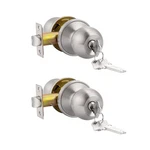 Probrico (2 Keyed Alike Door Knobs Combo Pack, Brushed Nickel Ball.... Fixed Price $29.79.