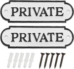 Auldhome Design Cast Iron Private (2-PACK); Signs), White. Fixed Price $29.58.